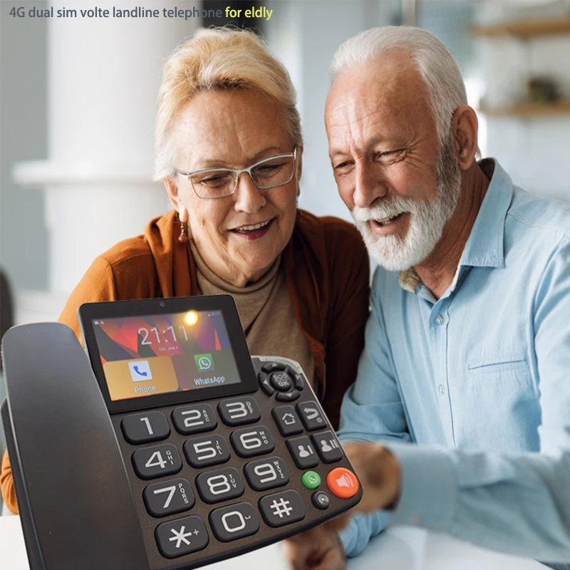 

Smart 4G Deskphone Whatsapp Video Phone Hotspot Bluetooth Handset for Old People At Home