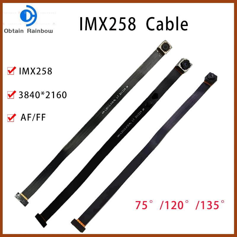 12MP  4K CMOS IMX258  Cable Camera Module  3840*2160  30Fps  AF/FF Wide Angle MJPEG, YUY2 1