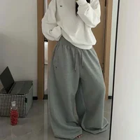 American Retro Hip-Hop Oversized Woman Black Casual Sweatpants Korean Streetwear Loose Jogging Pants High Waist Wide-Leg Pants - Image 4
