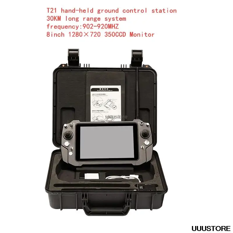 T21 FPV Portable Ground Station, T21 hand-held ground control station 30KM long range system frequency: 902-920MH