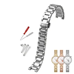 Elegant Stainless Steel Watchband for Women's Watches - Stylish Metal Wristband Bracelet (Silver)