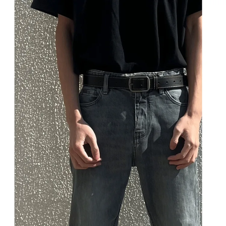 Ceinture à boucle aiguille Tendance Ins Ceinture simple pour jeans Ceinture unisexe polyvalente pour pantalons_voghion.com