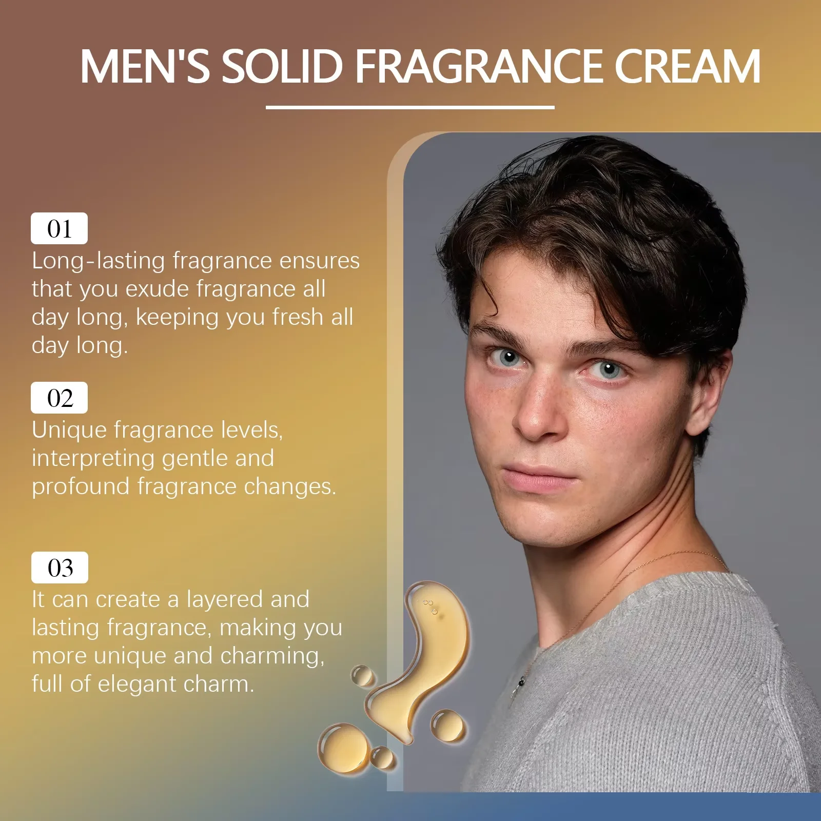 Balsamo solido al sandalo per uomo, fragranza a lunga durata, ideale per appuntamenti, flirt e per migliorare la seduzione. Balsamo solido leggero e portatile per il corpo._voghion.com