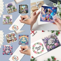 6-Piece/Set DIY Diamond Painting Kit Birthday Card Kit, Unique Flower Pattern Design, Rhinestone Diamond Painting Art Mosaic Pos 4