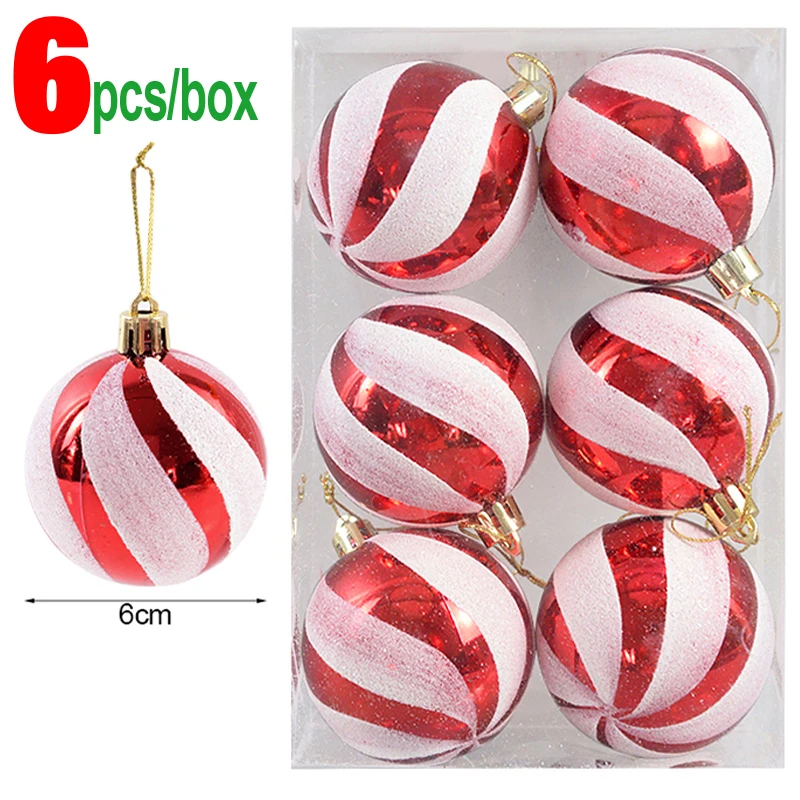 thumbnail image 1 of 24/6 piezas de bolas navideñas galvanizadas, adornos colgantes para árbol de Navidad, adornos de bolas navideñas para fiestas de Año Nuevo, decoración del hogar, 1 of 5