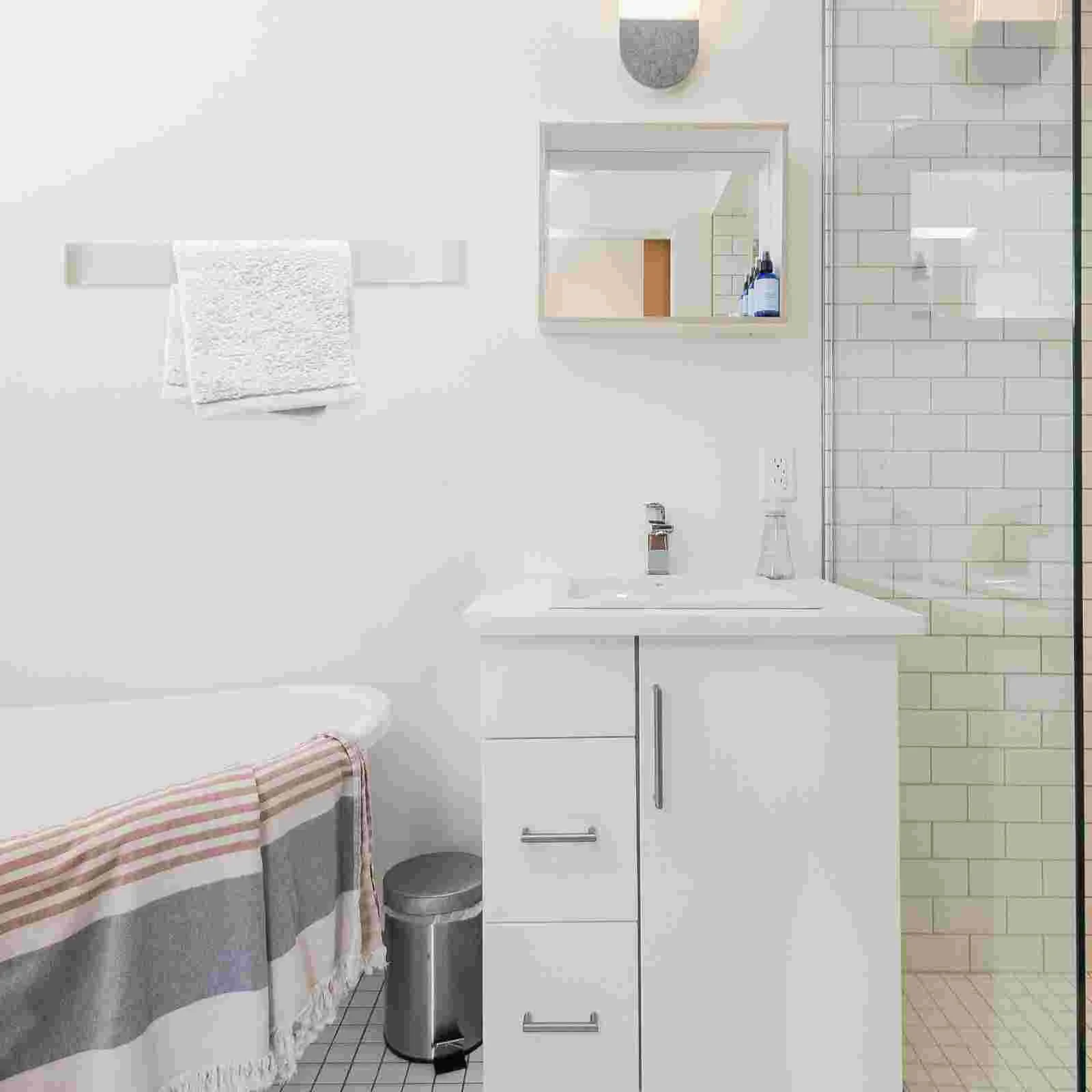 

Towel Holder for Bathroom Wall Mounted Rack Black Washcloth Aluminium Alloy Bar