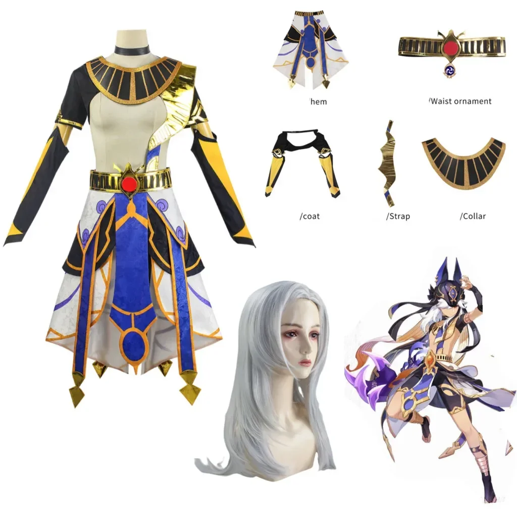 

Cyno Cosplay Costume Wig Game Genshin Impact Cyno Cosplay Clothes Wig Hat Shorts Socks Gloves Halloween Costumes for Men Women