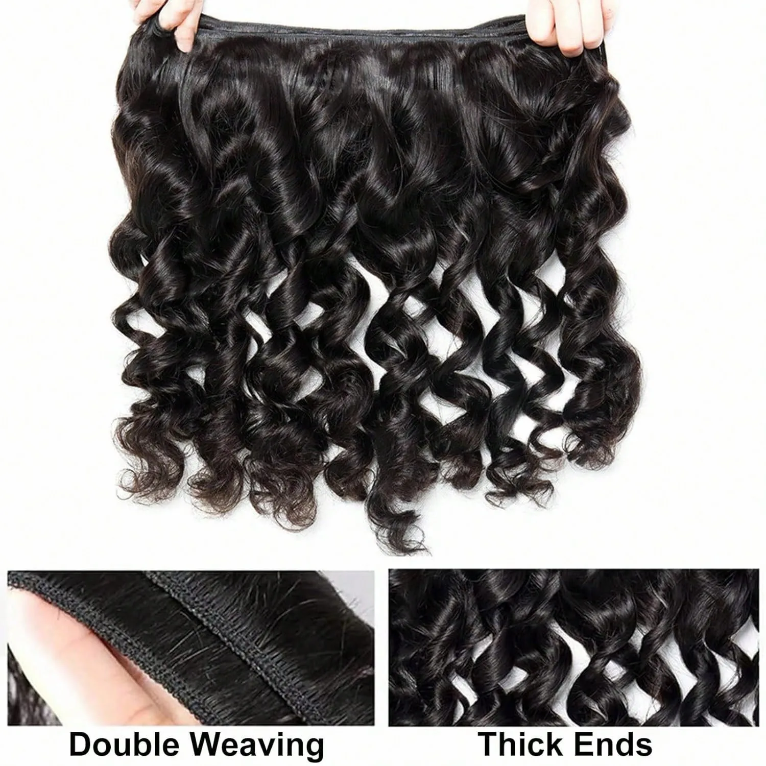26 28 30 Inch Loose Deep Wave Human Hair Bundles Curly Hair Brazilian Weaving 1/3/4 Natural Color Braiding Unprocessed Bundle 3