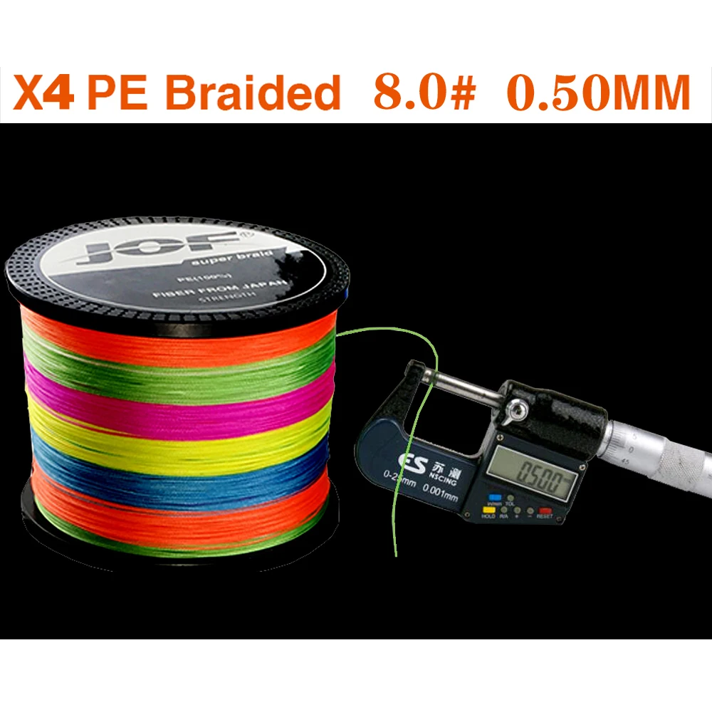 JOF PE Braided Wire Fishing Line 4 Strands 1000M 500M Japan Strong  Multifilament Fiber Fishing Line 0.10mm-0.70mm