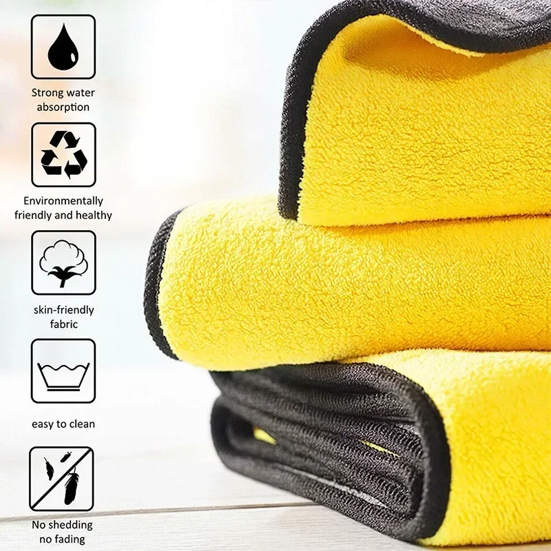 Microfiber Cleaning Towel Car Cleaning Cloths Professional Detailing Drying Wash Accessories 10/1Pcs