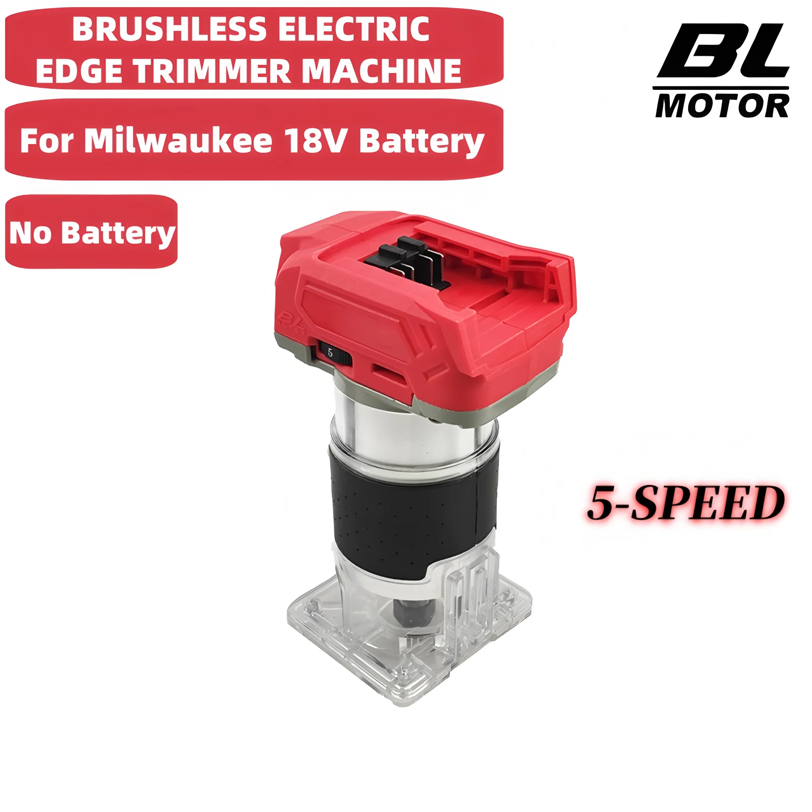 Fit Milwaukee 18V Battery Cordless Brushless Electric Trimmer Wood Trimming Machine Wood Router Milling Engraving Power Tools