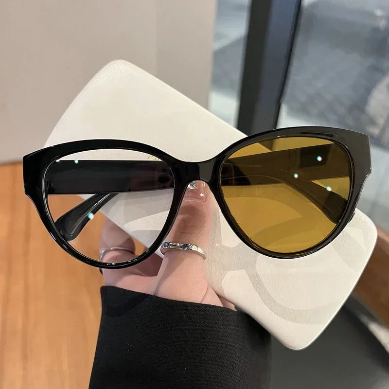 Blue Light Blocking Ladies Myopia Eyeglasses with Diopter Luxury Large Frame Finished Minus Sunglasses Prescription 0 To -4.0 3