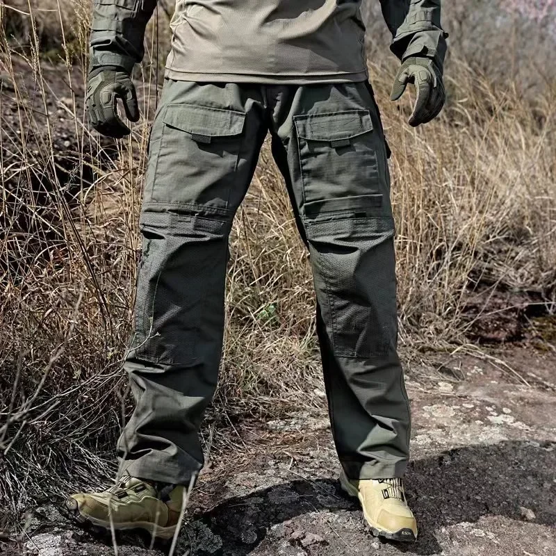 New Tactical Camo Cargo Pants Mens Multiple Pockets Waterproof Outdoor Training Overalls Field Combat Trousers Hunting Clothes 5