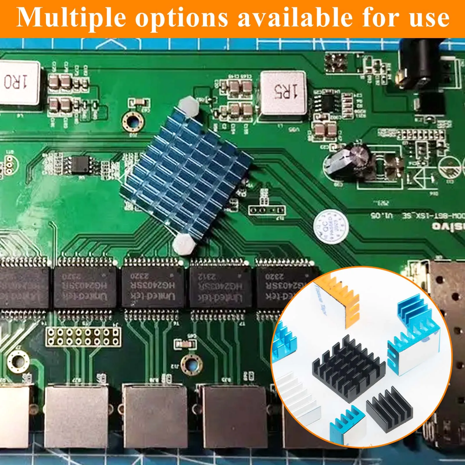 Aluminum Heatsink Cooler Kit Radiator Cooling for Raspberry Pi B+ 2/3/4 4pcs with Adhesive Tape