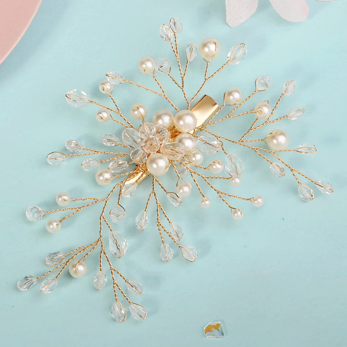 Mode Perlen Hochzeit Haar Schmuck Zugang Legierung Kunst Elegante Braut Kristall Haarnadel Hochzeit Schmuck Schönheit Haar Zubehör – Detail 13