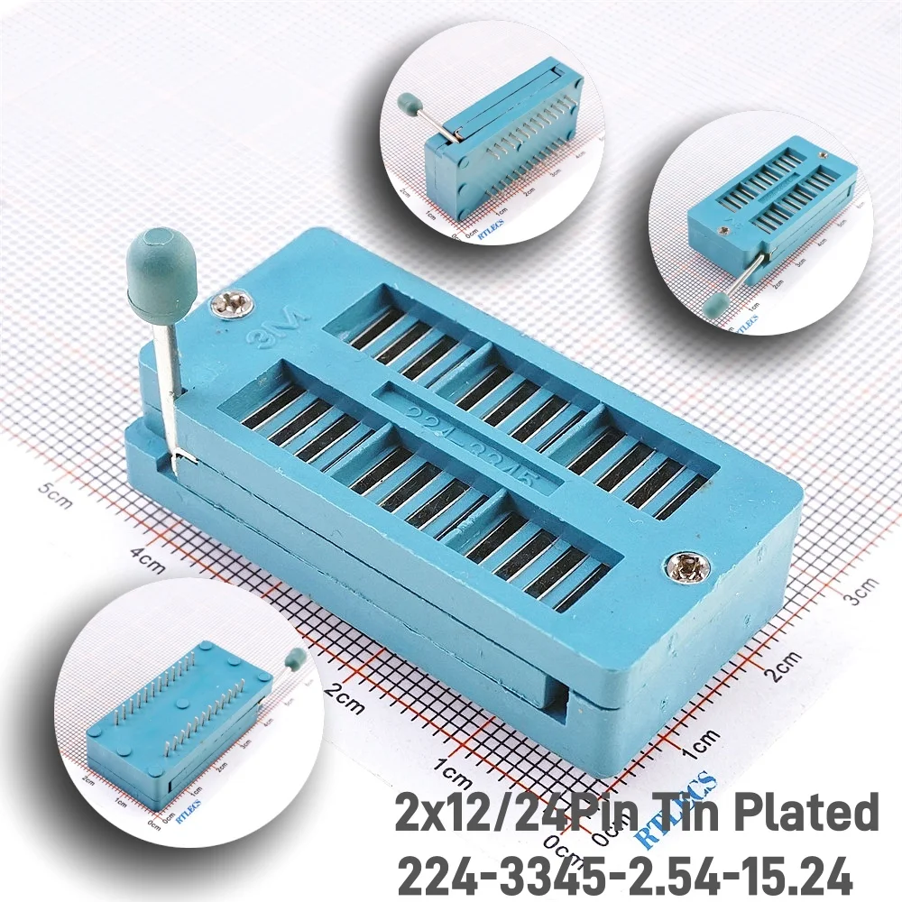 Test IC DIP ZIF ZIP Socket 14 16 18 20 24 28 32 40 48Pin Pitch