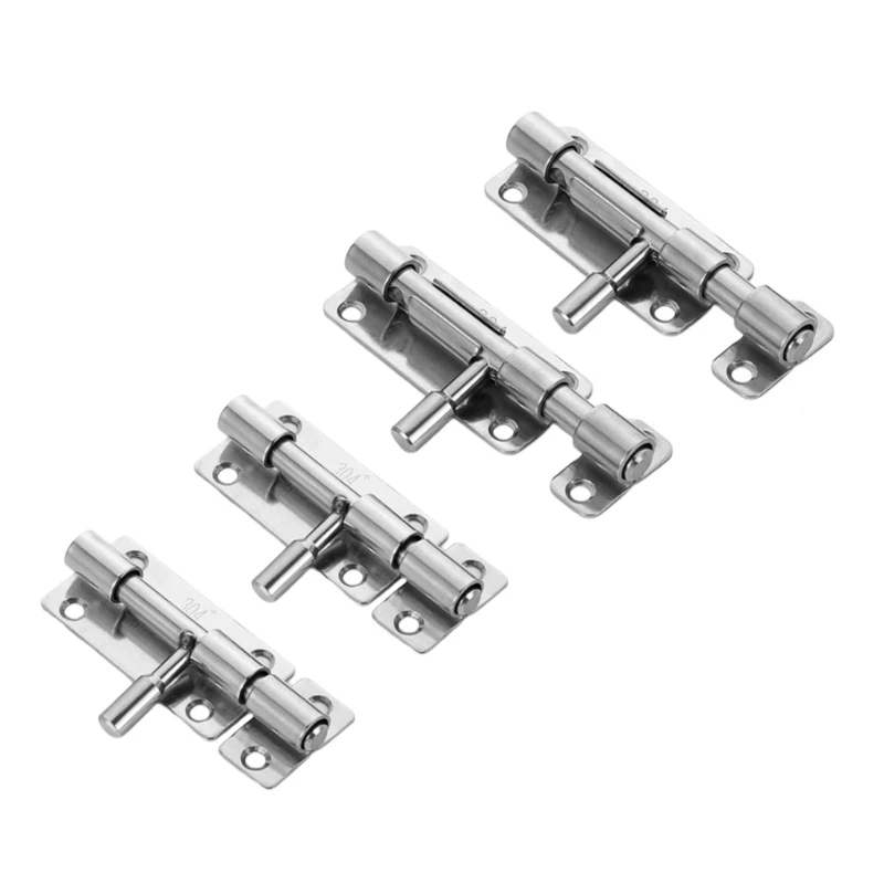 Pack of 4 Steel Slide Latches with Padlock Hole Uprgades for Gate & Door