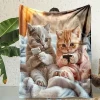 Cats Playing With Mobile Phones, Flannel Blankets, Many Cats, Office Nap Blankets, Fluffy Sofa Blankets, All Season Air Conditio 2