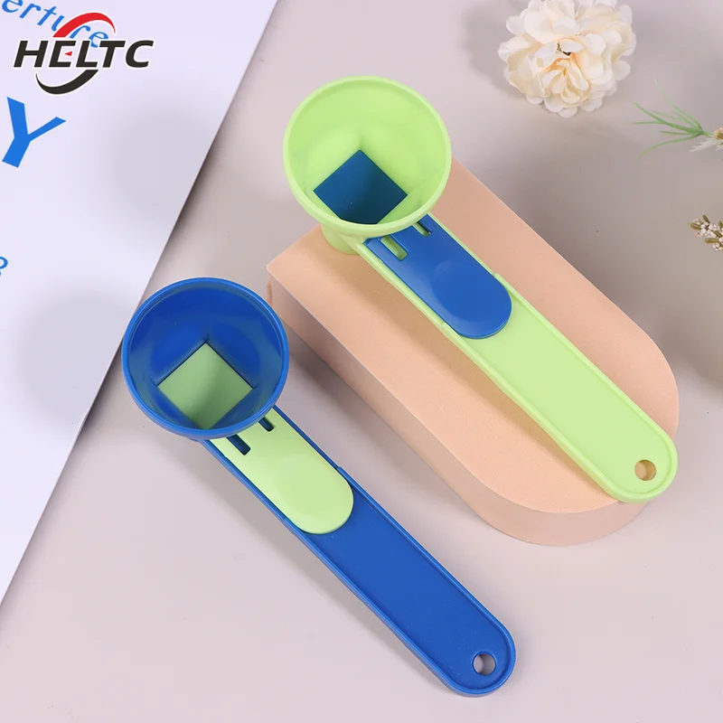 Coffee Scoop Funnel Measuring Spoon Longer Handle Powder Scoop Reusable Sliding Design Coffee Spoon Kitchen Gadgets kitchen measuring spoons measuring spoon set