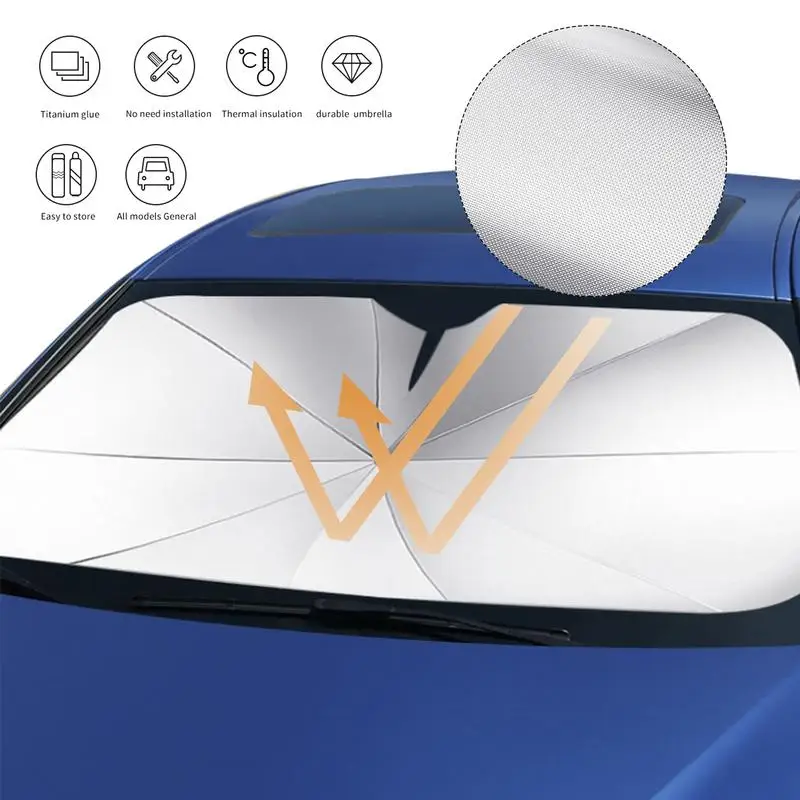 

Car Sunshade Umbrella Windshield Protection Accessories UV-protection Car Front Window Sunshade Cover Car Sunshade Cover 31X55"