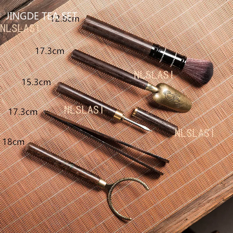 Chinese Style Tea Making Tools Tea Ceremony Six Gentleman Tea Set Tea Table Ceramic Cans Ebony Utensils Tea Combination Supplies