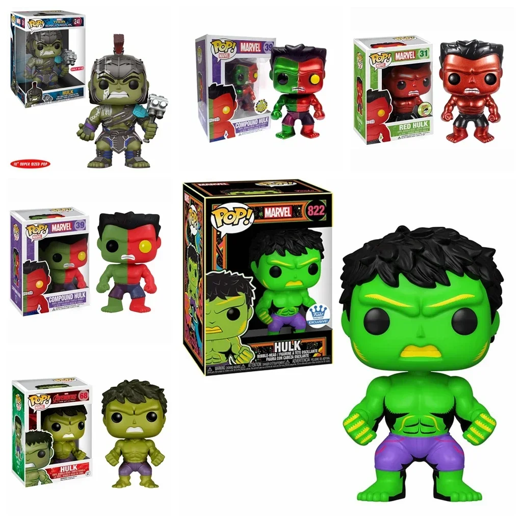 thumbnail image 2 of FUNKO POP Marvels Hulk 822# 241# 68# Figuras de vinilo Juguetes #39 Compuesto Hulk (Metálico) #31 Hulk Rojo Figuras de acción Juguetes Muñecas Regalos, 2 of 5