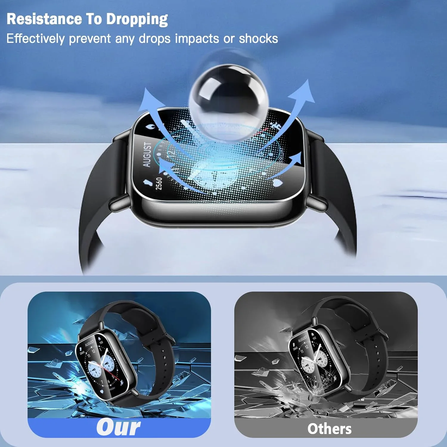 Premium Tempered Glass Screen Protectors - Anti-Scratch HD Smartwatch Film Covers