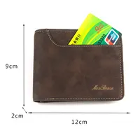 New Men Short Wallets Retro Simple Card Holder Male Purse High Quality PU Leather Photo Holder Fashion Casual Men's Wallet 2
