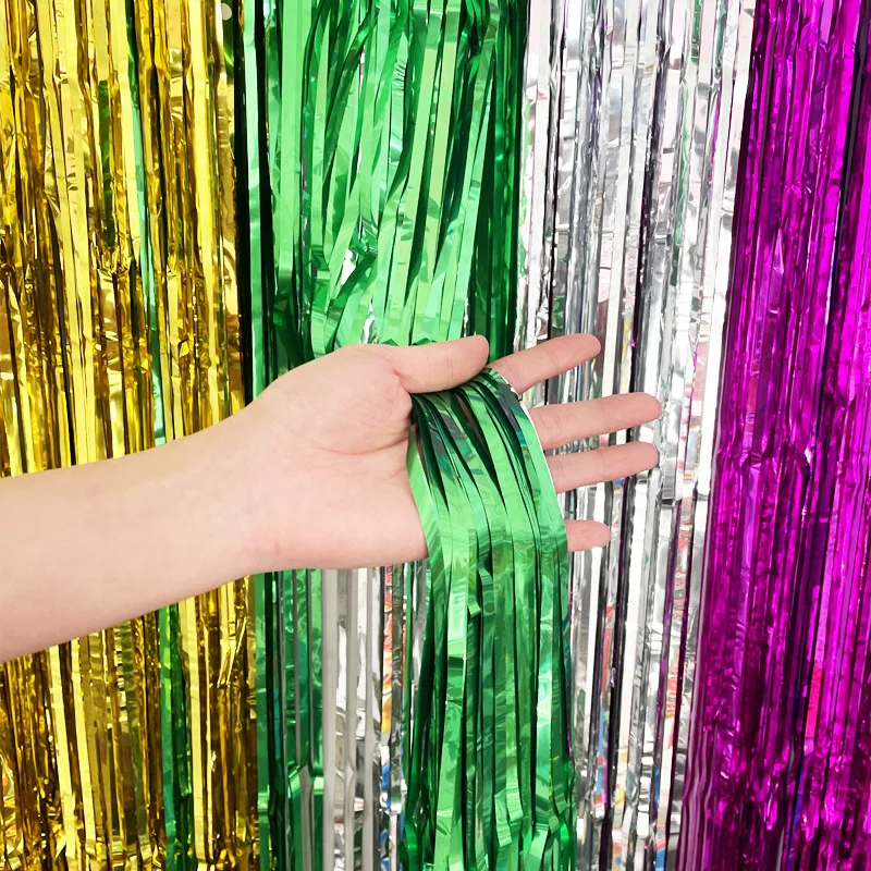 

1*2 Meters Rain Curtain Birthday Party Wedding Decoration New Year Decoration Tassel Bright Rain Curtain Background Wall