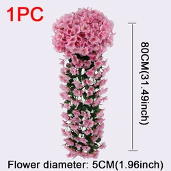 Vibrant Violet Vine Artificial Hanging Flower Arrangement for Home and Garden Decor (Big Light pink)