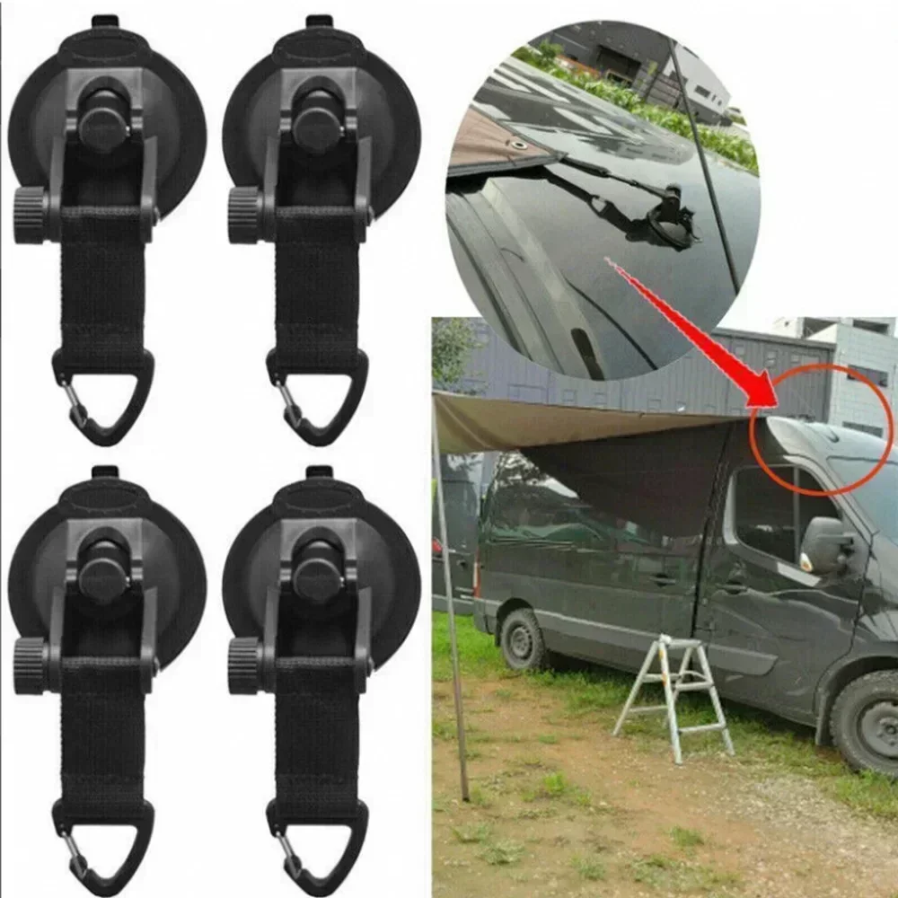 New 1/4PCS Car Tent Suction Cups Buckle Side Round/Triangular Awning Anchors Outdoor Camping Tent Suckers Anchor Securing Hook