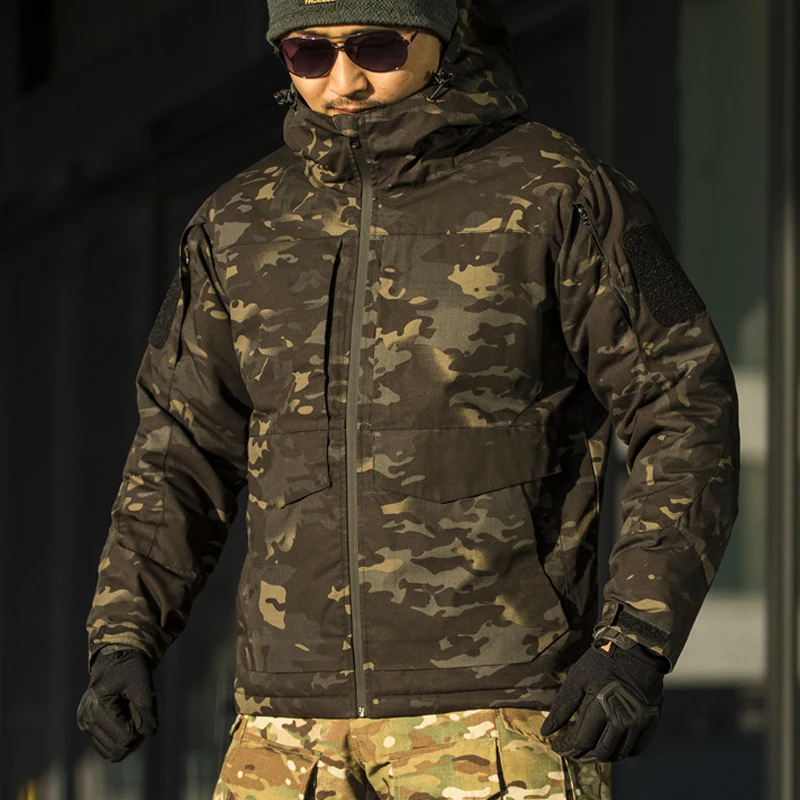 thumbnail image 1 of Abrigo táctico reflectante térmico para hombre, Parkas de invierno para exteriores, CPCamouflage, rompevientos grueso, chaquetas de viaje para senderismo y caza, 1 of 5