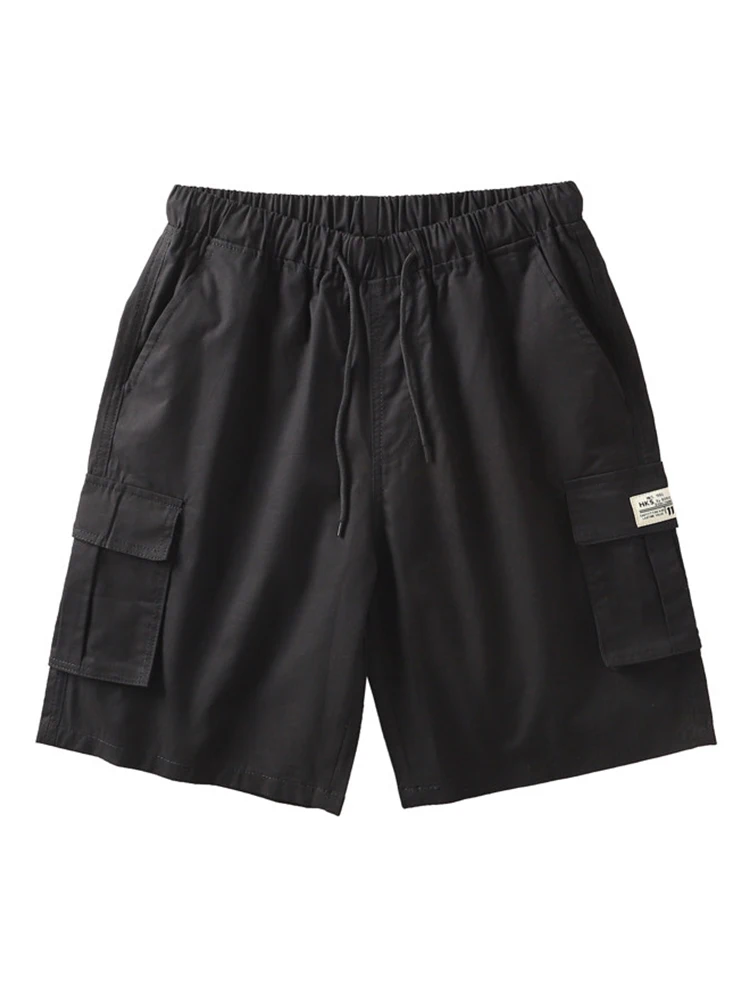 Pantalones Cortos Cargo de Algodón para Hombre con 6 Bolsillos, Cintura Elástica con Cordón, Corte Holgado, Estilo Deportivo, Bermuda Casual, Tallas Grandes L-8XL