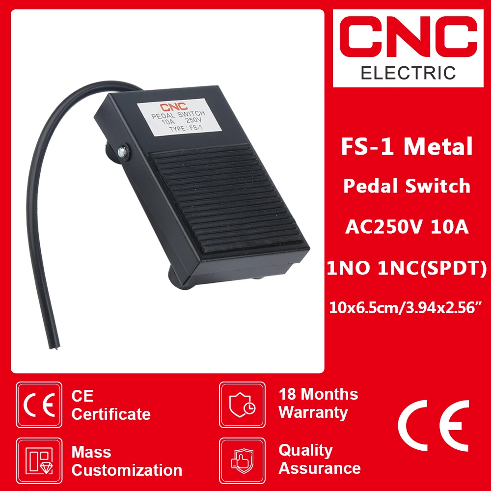 Cnc Fs1 ac 250v 10a Heavy Duty Metal Momentary Energia Elétrica Antislip Pedal Interruptor