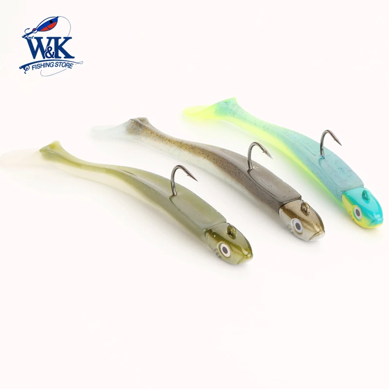 Saltwater Crazy Eel Fishing Lure with 15g Jig Head 10cm 3.9inch Shad Paddle  Tail Inshore Fishing Tackle for Rock Fish Seabass