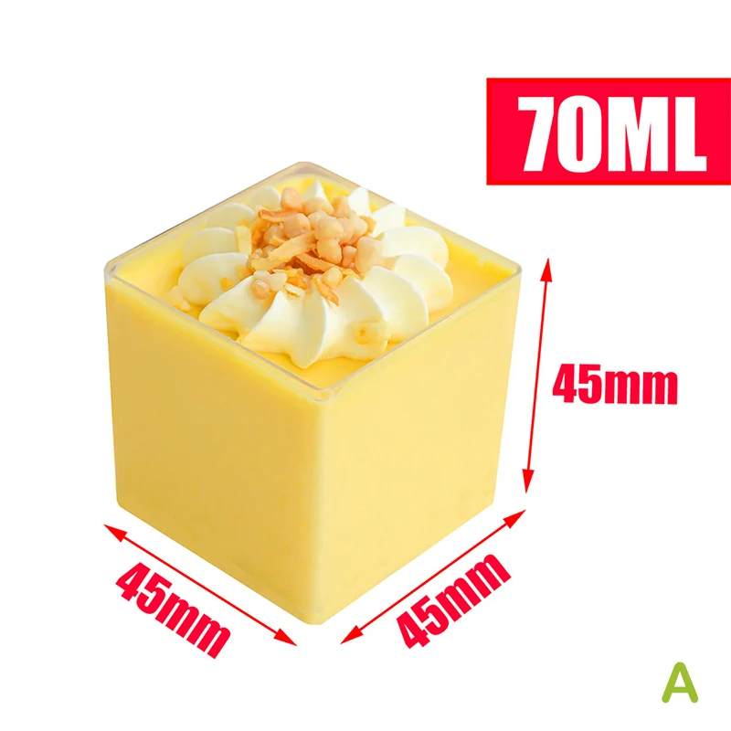 10Pcs Square Mini Plastic Dessert Cups Clear Plastic Parfait Appetizer Cup For Desserts Appetizers Ice Cream Cups
