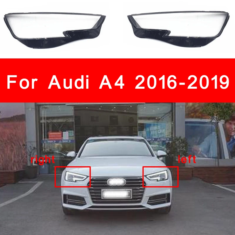 

Car Front Headlight Lens Cover For Audi A4 2016 2017 2018 2019 Car Headlight Lamp Shell Transparent Replacement Lampshade