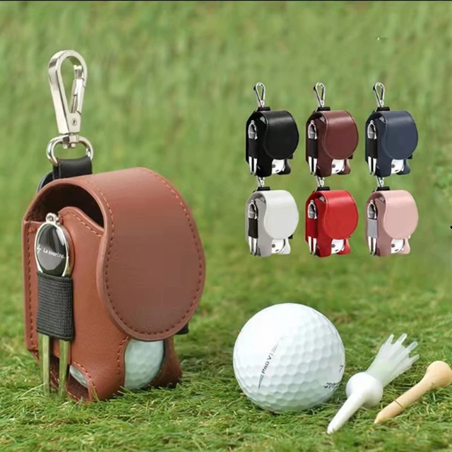1pc Golfball Taschen Mini Ball Aufbewahrung taschen Pu Leder hängen an der  Taille Golfball Tasche Tasche mit Metalls chnalle Golf Gürtel Ball Taschen  - AliExpress