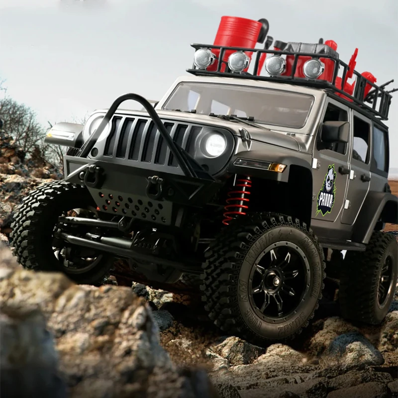 Nylon Metal 4WD RC Jeep Car 2.4G Remote Control LED Light Off Road Toy