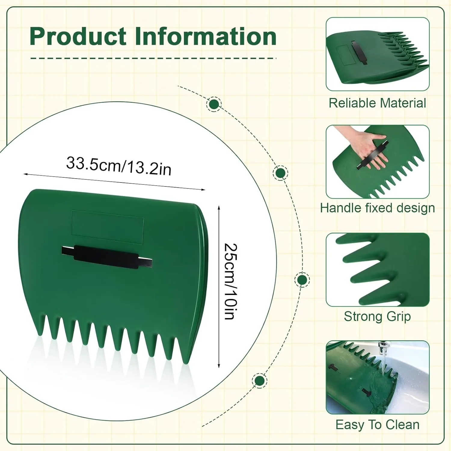 1 Pair Leaf Hand Rakes Leaf Collector Rubbish Pick Up for Yard Garden Cleaning Collector Waste Rubbish Grabber Garden Yard 3
