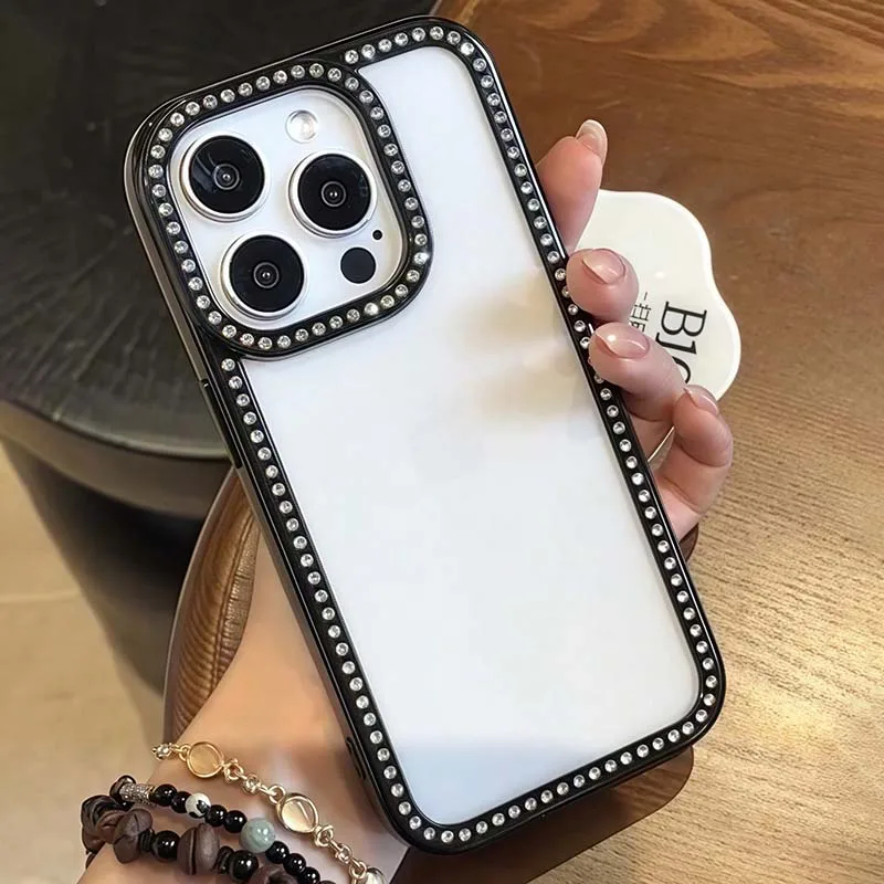 Crystal Clear Rhinestone Glitter Shockproof Phone Case Back Cover