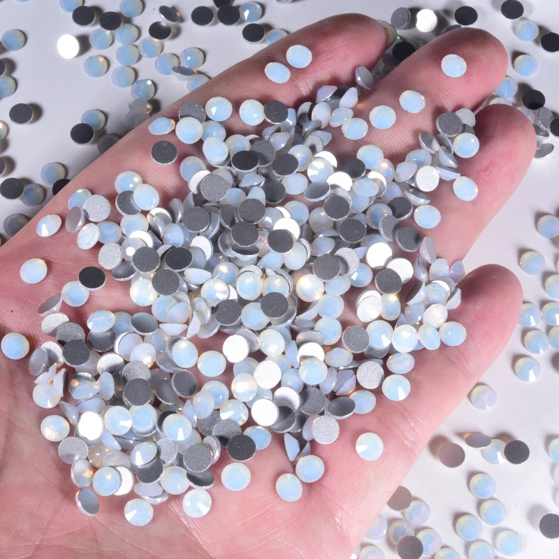 Blinginbox ss3-ss34 White Opal 3D Nail Art Rhinestones Flatback Glass Strass Crystal Non Hot Fix Rhinestone For DIY Nails H0007 3