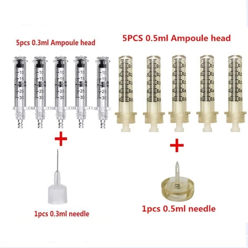 

0.5ml/0.3ml Disposable Syringe Ampoule Head Needles Independent Sterile Package No Needle Lip Filler Syringes For Hyaluron Pen