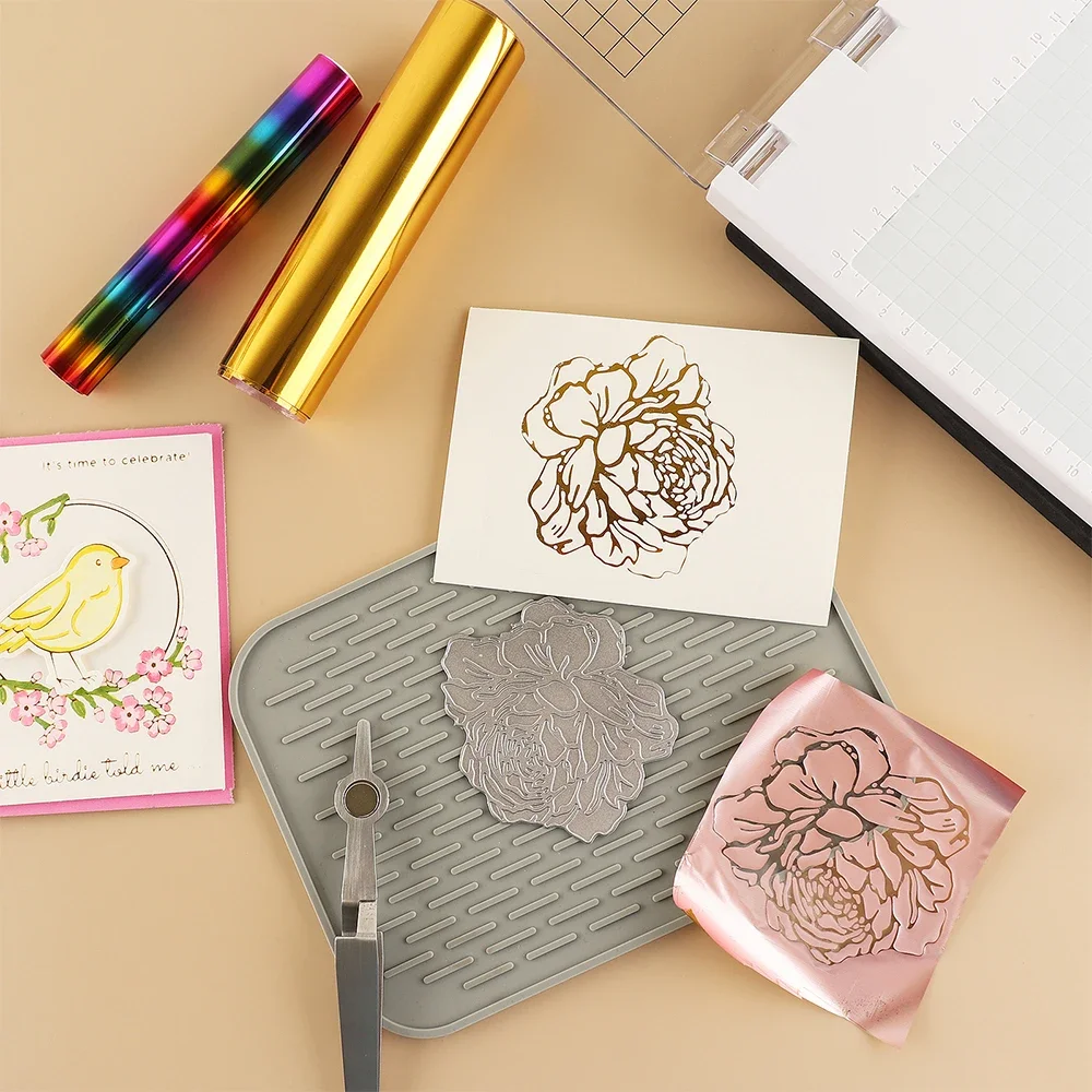 1 Roll 5Mx15CM Heat Activated Foil Hot Stamping Foil Paper Holographic Heat Transfer Sheets for DIY Crafts diy craft materials foil paper