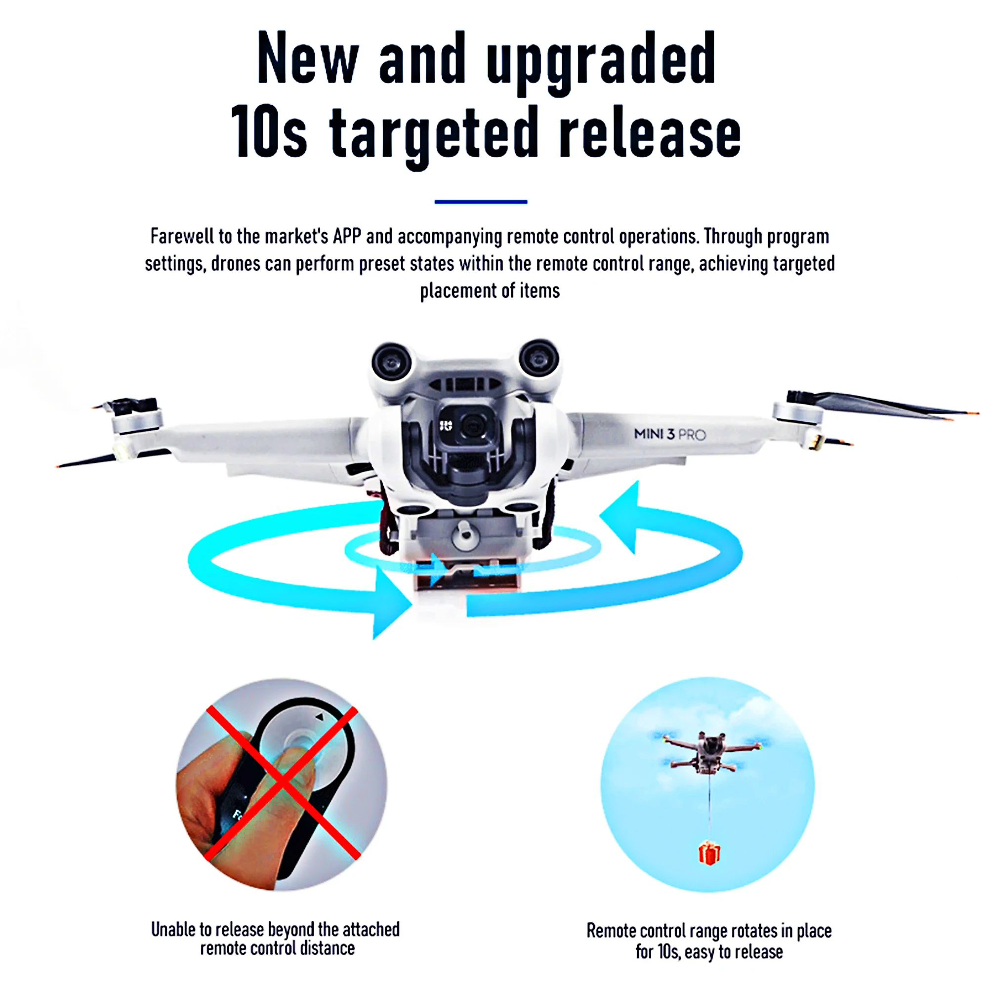 Drone Airdrop Payload Release System for DJI Mini 4K Mini Pro