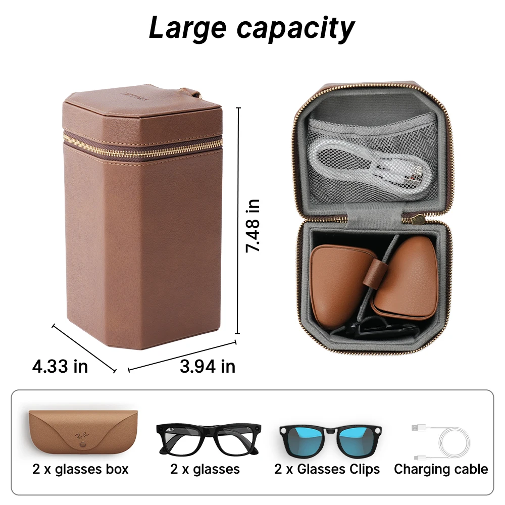 Hibloks For RayBan Meta Wayfarer Skyler Headliner Portable Carrying intelligent