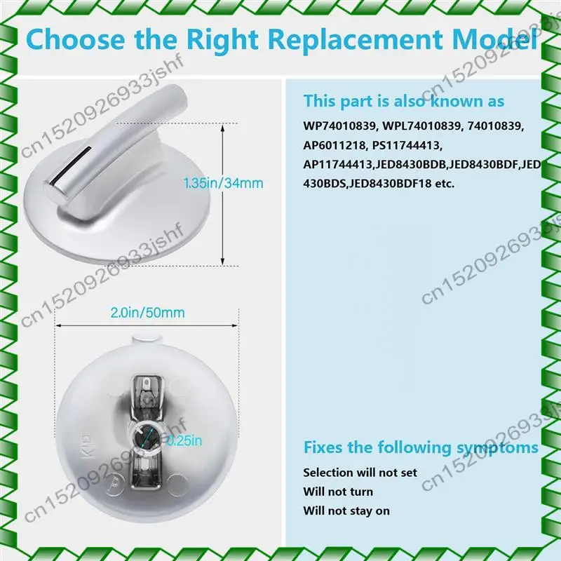 -BOFF 4팩 74010839 Jenn Air 스토브/스토브용 표면 버너 손잡이 교체 액세서리 - WP74010839, 7737P372-60 대체