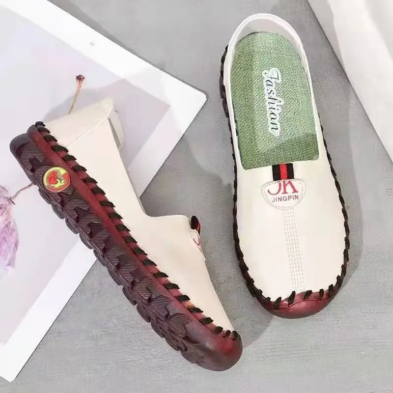 Designer Oxford Platform Shoes for Women Cozy Leather Loafers Female Precision Stitching Slip On Mules Moccasin Woman Sneakers 