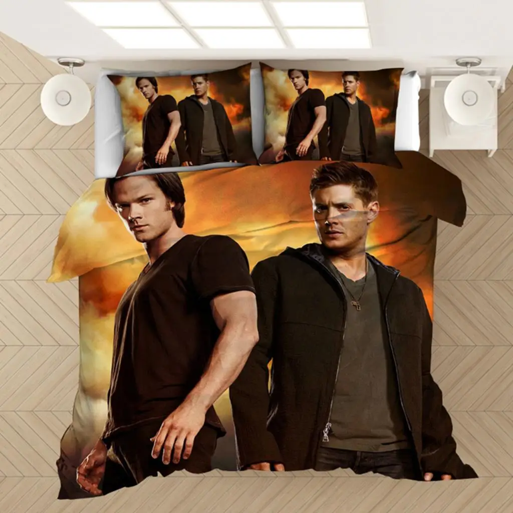 Supernatural Bedding Set Duvet Covers Supernatural TV Series Sam Dean Comforter Bedding Sets Bedclothes Bed Linen(NO Sheet) Scbf1fa9849e54346a326e14c54726277j