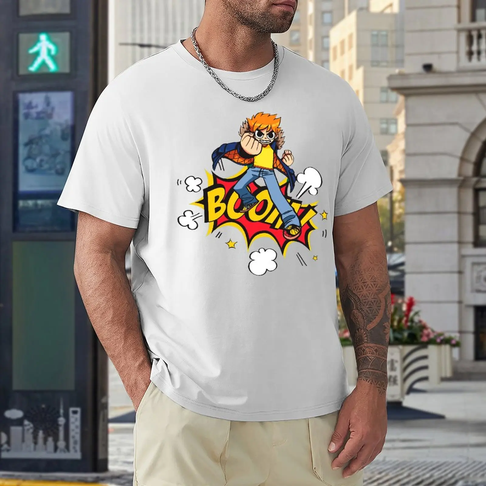 Scott Pilgrim Boom (Scott Pilgrim Vs Th T-Shirt Fresh Movement Tshirt Creative Travel Funny Novità Eur Size